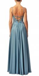 Corset Satin Flowing Dress with Pockets